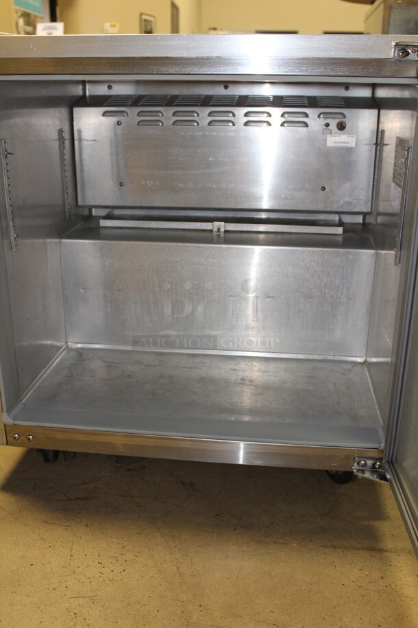 NICE! Continental Model UC32 Commercial Stainless Steel Single Door Undercounter Refrigerator/Cooler On Commercial Casters. 32x31x32. 115V/60Hz. Working When Pulled! - Image 2 of 6