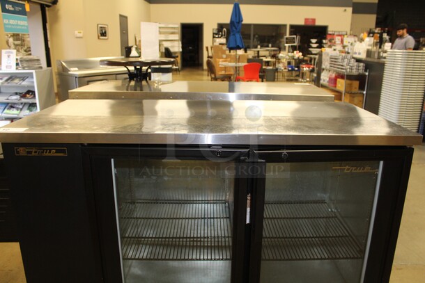 FANTASTIC! True Model TBB-2G Commercial Two Section Glass Door Bar Back Refrigerator/Cooler On Commercial Casters. 58.75x27.75x40.5. 115V/60Hz. Working When Pulled! - Image 2 of 7