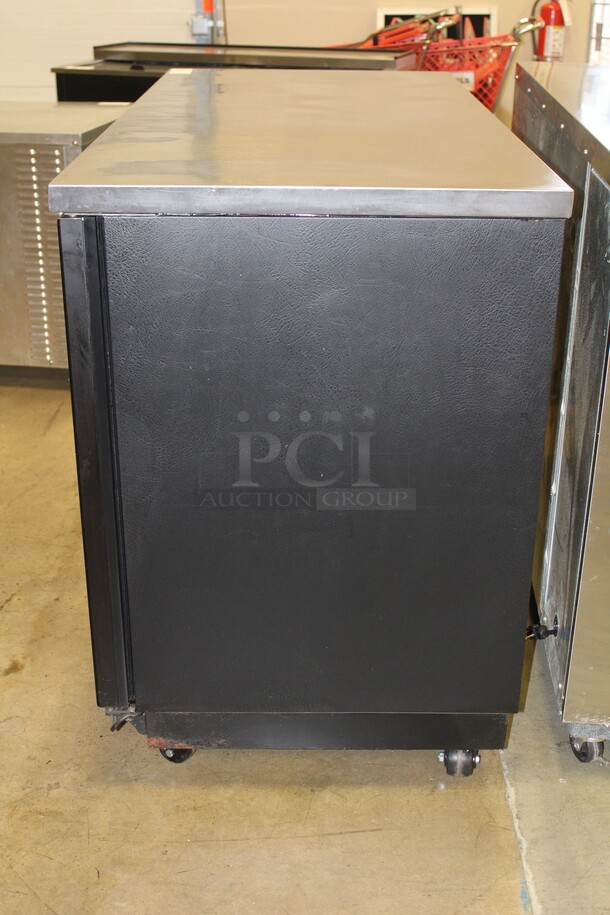 FANTASTIC! True Model TBB-2G Commercial Two Section Glass Door Bar Back Refrigerator/Cooler On Commercial Casters. 58.75x27.75x40.5. 115V/60Hz. Working When Pulled! - Image 5 of 7