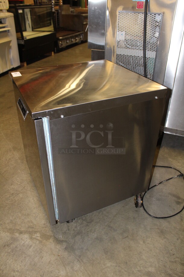 NICE! Delfield Model 407 Commercial Stainless Steel Single Door Undercounter Refrigerator/Cooler On Commercial Casters. 27x28.5x34. 115V/60Hz. Working When Pulled! - Image 4 of 5