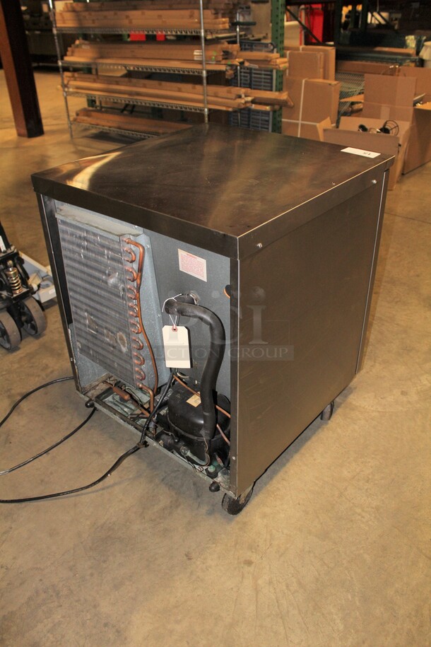 NICE! Delfield Model 407 Commercial Stainless Steel Single Door Undercounter Refrigerator/Cooler On Commercial Casters. 27x28.5x34. 115V/60Hz. Working When Pulled! - Image 5 of 5