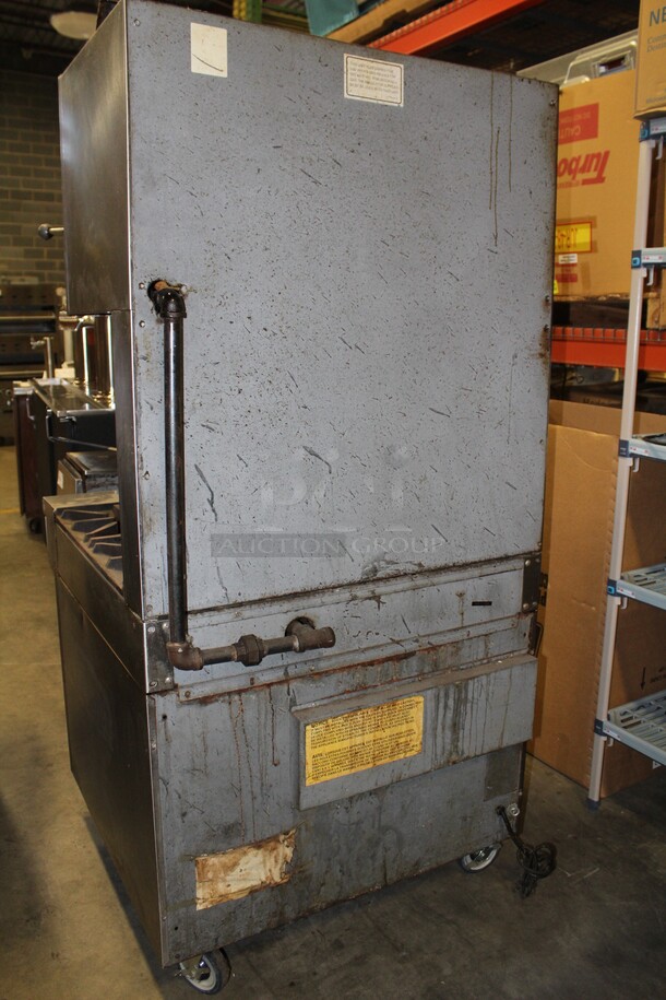 AWESOME! US Range Model C836-6RC Commercial Stainless Steel Natural Gas 6 Burner Range With CONVECTION Oven And Overhead Salamander/Broiler/Cheese Melter On Commercial Casters. 36x38x74 - Image 5 of 7