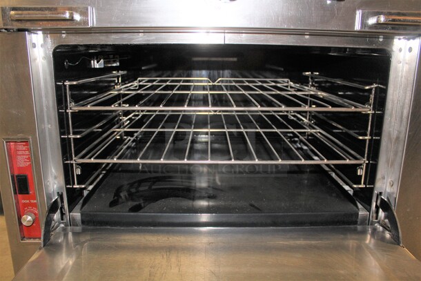 SUPER FIND! Commercial Stainless Steel Natural Gas Oven With Griddle Top On Commercial Casters. 36x37.5x38.5 - Image 2 of 6