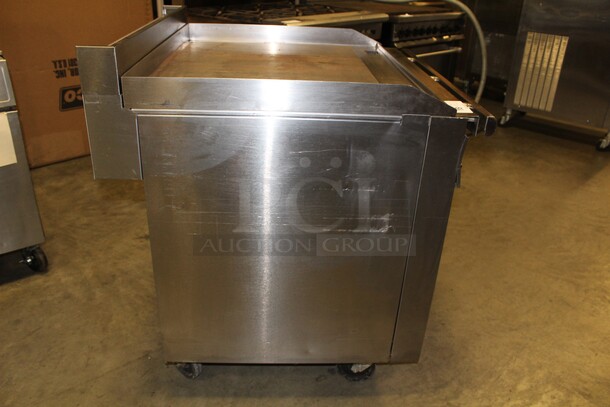 SUPER FIND! Commercial Stainless Steel Natural Gas Oven With Griddle Top On Commercial Casters. 36x37.5x38.5 - Image 5 of 6