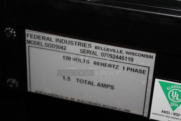 FANTASTIC! Federal Industries Model SGD5042 Full Service Bakery Case With Straight Glass. 50x35.5x42. 120V/60Hz. 1 Phase. Working When Pulled! - Image 5 of 6