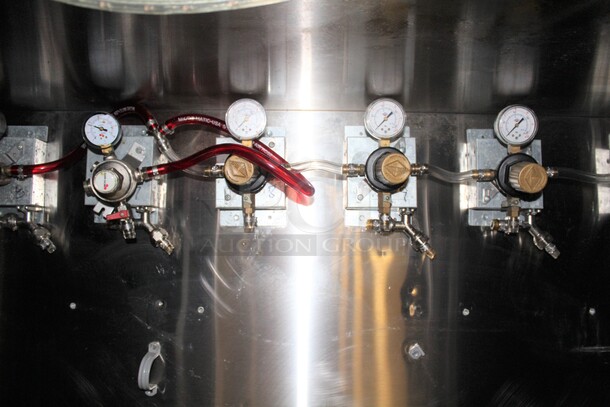 FANTASTIC! Glastender Model BB84-R6-GSH Commercial Three Section Glass Door Back Bar Refrigerator/Cooler On Commercial Casters. 84x25x40. 115V/60Hz. Working When Pulled! - Image 8 of 11