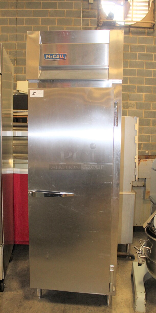 NICE! McCall Model 1-1020FP Commercial Stainless Steel Single Door Pass Thru Freezer. 27.5x34x84. 115V/60Hz. Working When Pulled!
