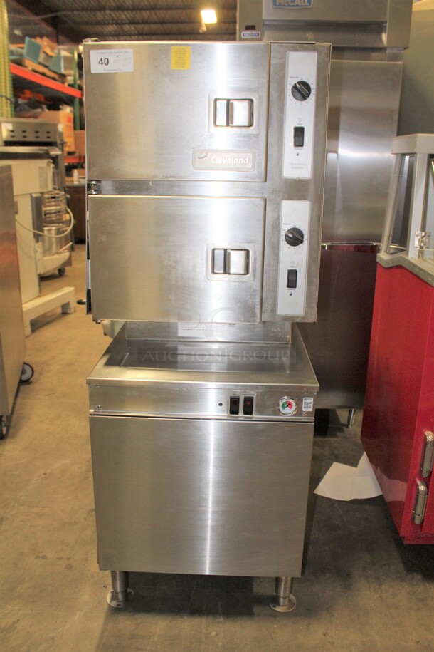 AWESOME! Cleveland Late Model 24CEM24 Commercial Stainless Steel Double Convection Steamer Cabinet. 23.5x33.5x63.5. 208/220V 60Hz 3 Phase. Working When Pulled!