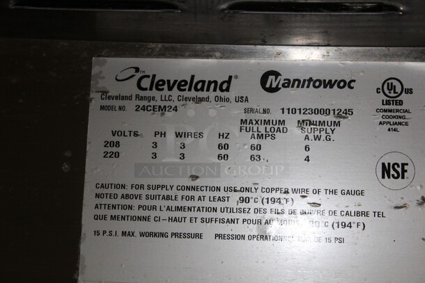 AWESOME! Cleveland Late Model 24CEM24 Commercial Stainless Steel Double Convection Steamer Cabinet. 23.5x33.5x63.5. 208/220V 60Hz 3 Phase. Working When Pulled! - Image 3 of 8