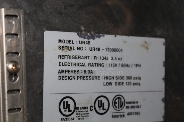 FABULOUS! Superior Model UR48 Commercial Stainless Steel 2 Door Undercounter Refrigerator/Cooler On Commercial Casters. 48x30x36. 115V/60Hz. Working When Pulled! - Image 3 of 7
