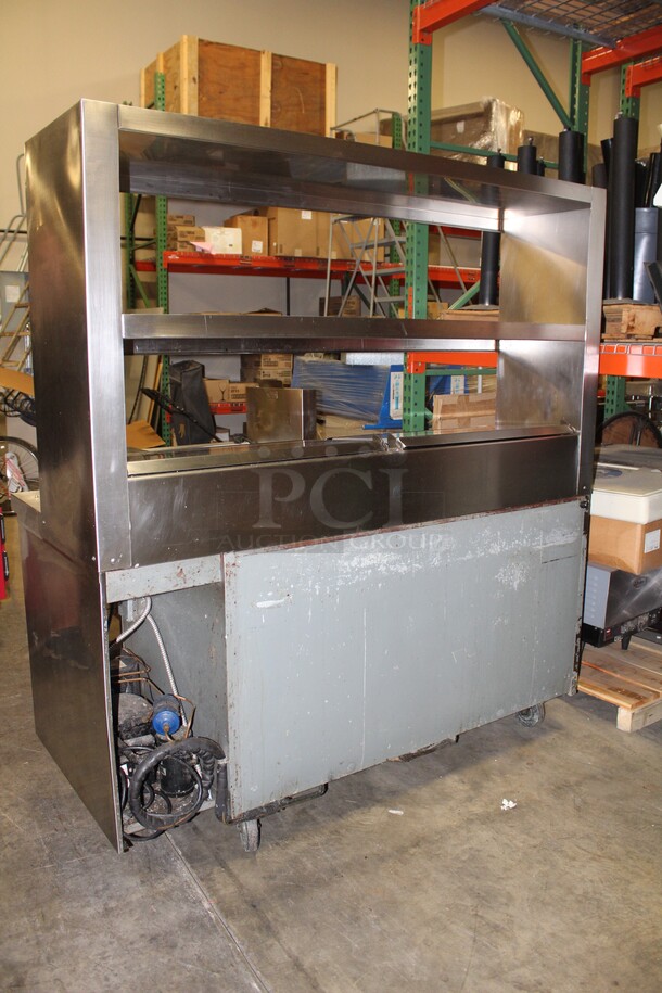 TERRIFIC! Delfield Model 18666PT Commercial Stainless Steel Refrigerated Prep Table With Two Stainless Steel Shelves. 66x32.5x73.25. 115V/60Hz. 1 Phase. Tested And Does Not Power On.  - Image 8 of 9