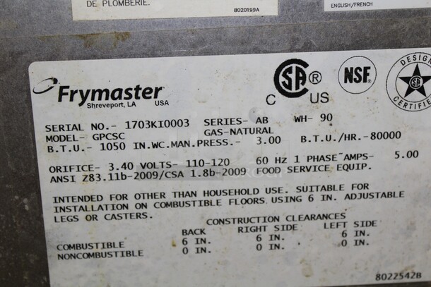 SUPER FIND! Frymaster Model GPCSC Commercial Stainless Steel Natural Gas Pasta Magic Pasta Cooker. 20x33.5x46.5 - Image 5 of 8