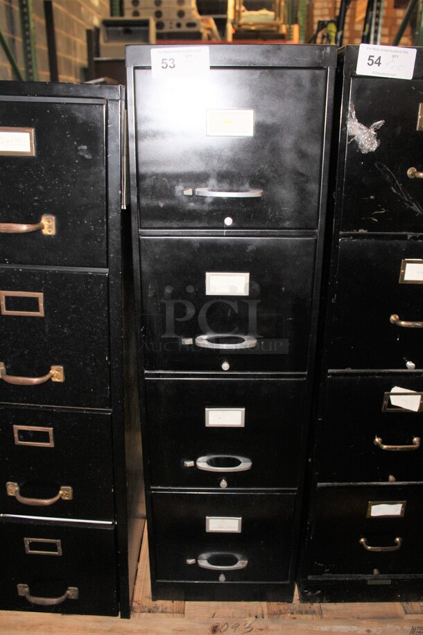 Black 4 Drawer Filing Cabinet. 15x27x52