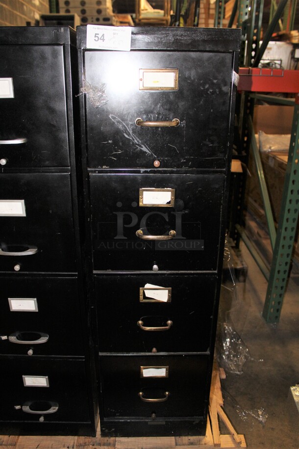 Black 4 Drawer Filing Cabinet. 15x27x52 - Image 1 of 1