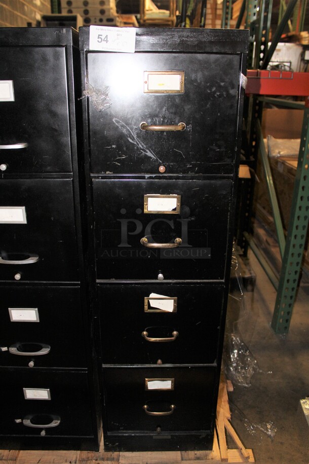 Black 4 Drawer Filing Cabinet. 15x27x52