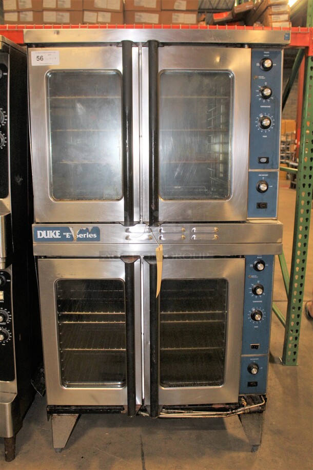 (x2) 2 FABULOUS! Duke E Series Commercial Stainless Steel Natural Gas Full Size Convection Ovens. 38x38x70. 2 Times Your Bid.