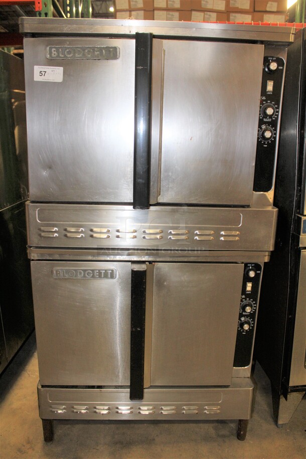 (x2) 2 FANTASTIC! Blodgett Commercial Stainless Steel Natural Gas Full Size Convection Ovens. 38x37x72. 2 Times Your Bid.