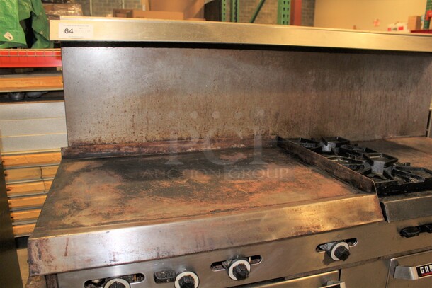 WOW! Garland Commercial Stainless Steel Natural Gas Double Oven With Two Burners And Griddle. 75x31x59 - Image 4 of 8