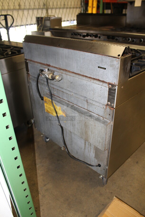 AMAZING! US Range Commercial Stainless Steel Natural Gas 6 Burner Range With Convection Oven On Commercial Casters. 36x38x42 - Image 5 of 6