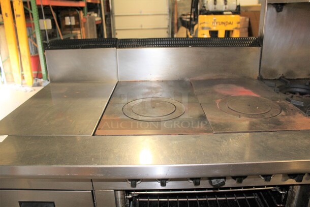 FABULOUS! Garland Commercial Stainless Steel Natural Gas 6 Burner Range With Double Ovens, Griddle And Salamander/Broiler/Cheese Melter. 85x38x67.5 - Image 6 of 11