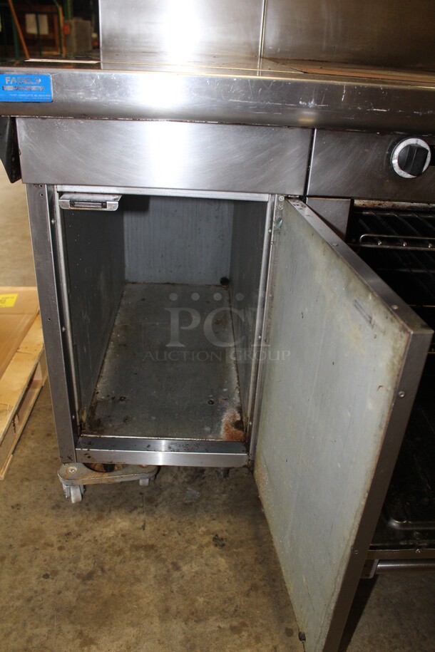 FABULOUS! Garland Commercial Stainless Steel Natural Gas 6 Burner Range With Double Ovens, Griddle And Salamander/Broiler/Cheese Melter. 85x38x67.5 - Image 7 of 11