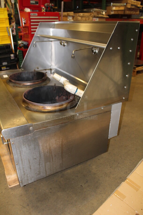 FANTASTIC! Imperial Model ICRA-2 Commercial Stainless Steel Chinese Natural Gas 2 Burner Wok  With Water Cooled Top And 4 Legs. 60x41.5x43.5 - Image 8 of 11