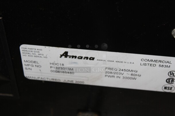 TERRIFIC! Amana Model HDC18 Commercial Stainless Steel Microwave Oven. 16.5x19.75x13.5. 208/230V/60Hz. Working When Pulled! - Image 5 of 6