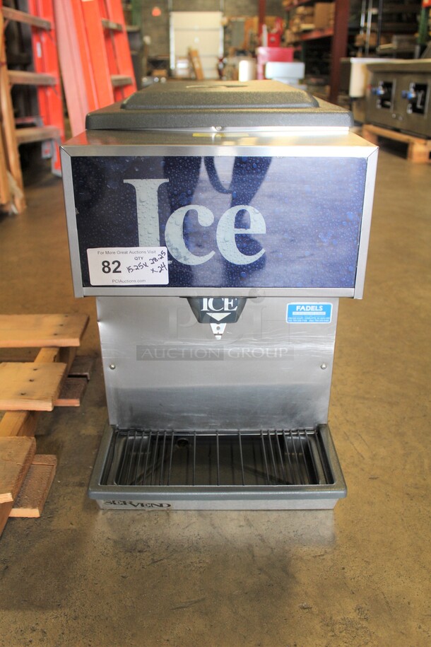 SUPER FIND! Servend Model M45 Commercial Countertop Ice Dispenser. 45lb Capacity. 15.25x28.25x24. 120V/60Hz. Working When Pulled!