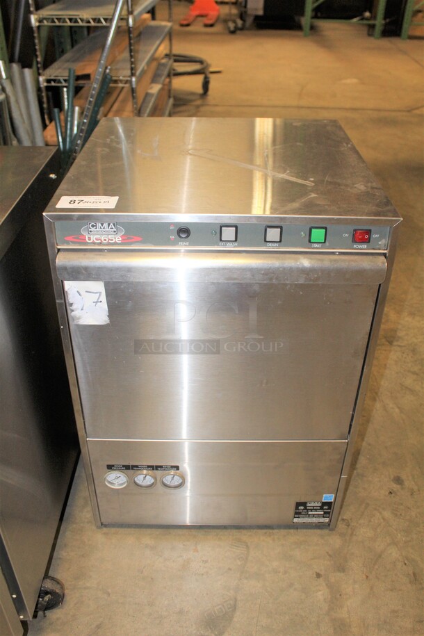 FANTASTIC! CMA Dishmachines Model UC65e Commercial Stainless Steel Undercounter Dishwasher. 24x25x34. 115/208-230V. 60Hz. 1 Phase.