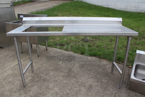NICE! Select Stainless Commercial Stainless Steel Prep Table With Cutout. 66x24x39