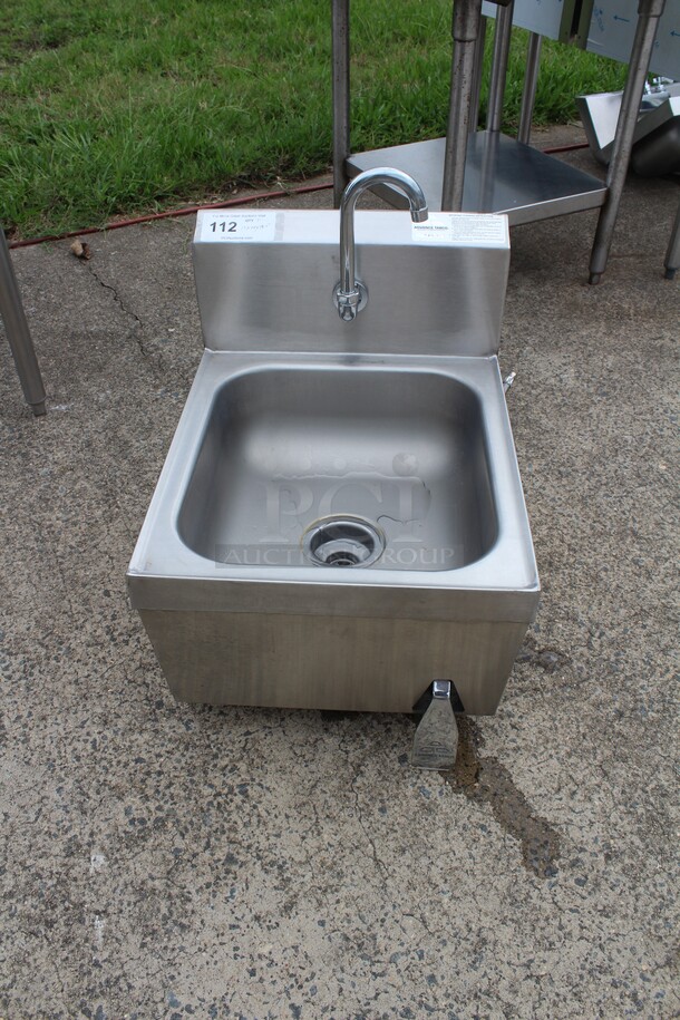 WOW! Advance Tabco Model 7-PS-30 Commercial Stainless Steel Hands Free Sink With Knee Valve And Faucet. 17x24x18.5