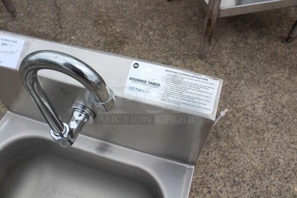 WOW! Advance Tabco Model 7-PS-30 Commercial Stainless Steel Hands Free Sink With Knee Valve And Faucet. 17x24x18.5 - Image 3 of 5