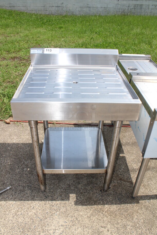 GREAT FIND! Select Stainless Commercial Stainless Steel Table With Drain Hole and Undershelf. 24x24x34.5