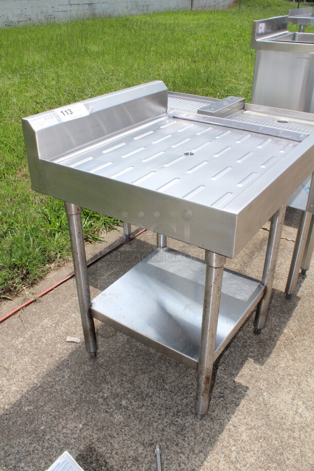 GREAT FIND! Select Stainless Commercial Stainless Steel Table With Drain Hole and Undershelf. 24x24x34.5 - Image 3 of 5