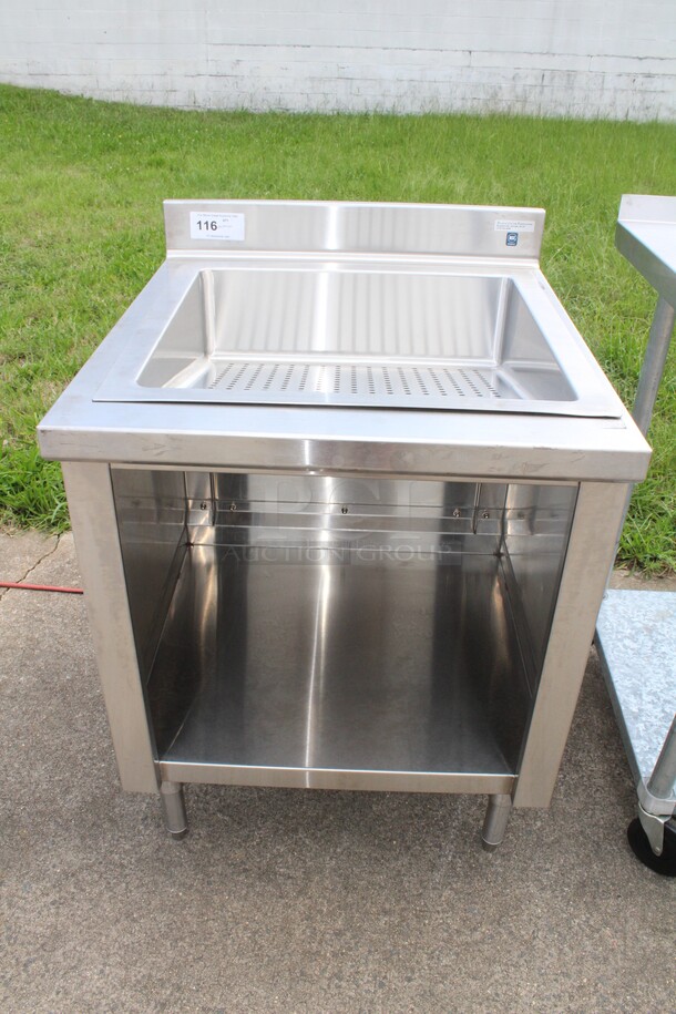 AWESOME! Atlanta Custom Fabricators Commercial Stainless Steel Freestanding Fried Food Dump Station With Under Storage. 28x30x40
