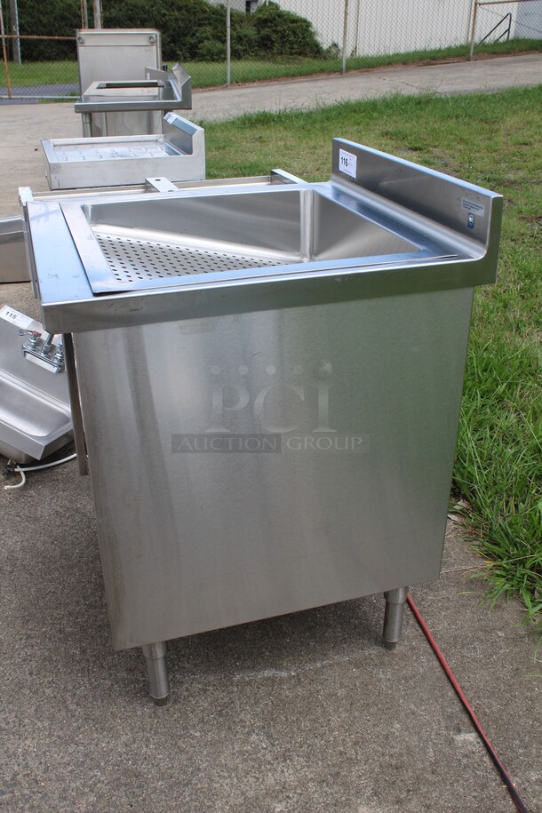 AWESOME! Atlanta Custom Fabricators Commercial Stainless Steel Freestanding Fried Food Dump Station With Under Storage. 28x30x40 - Image 4 of 7