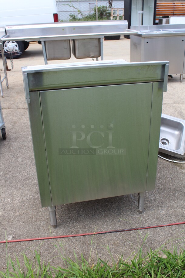 AWESOME! Atlanta Custom Fabricators Commercial Stainless Steel Freestanding Fried Food Dump Station With Under Storage. 28x30x40 - Image 5 of 7