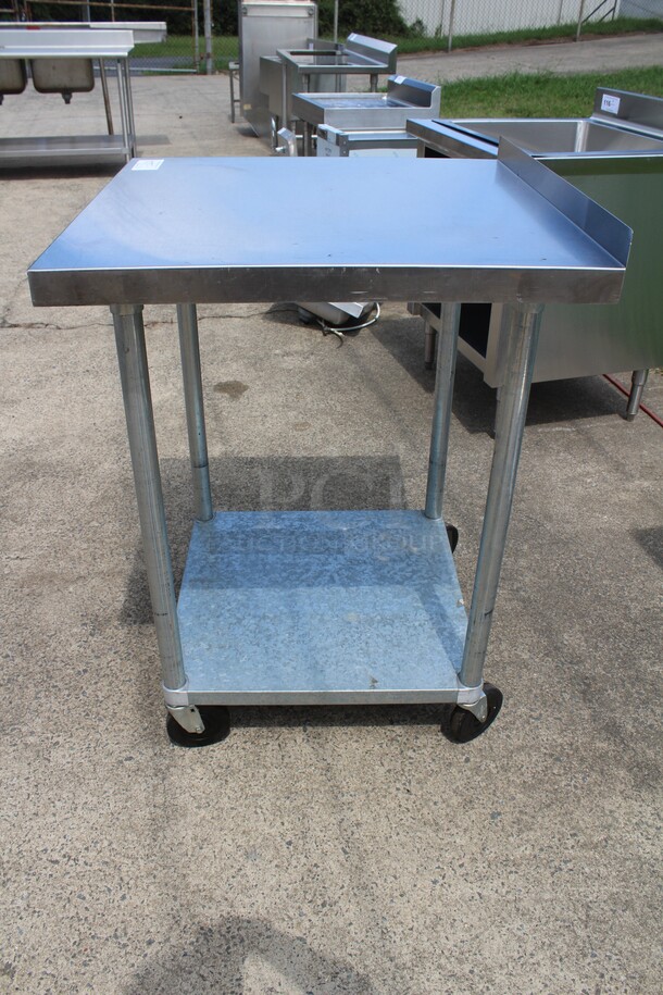 WOW! Duke Manufacturing   Commercial Stainless Steel Work Table With Galvanized Under Shelf On Commercial Casters. 28x30x41.5 - Image 3 of 5