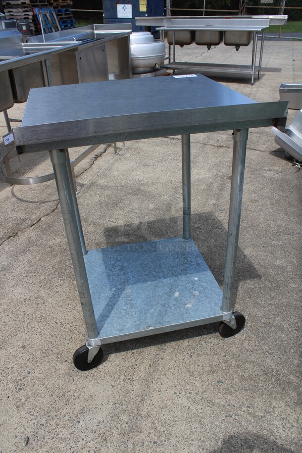 WOW! Duke Manufacturing   Commercial Stainless Steel Work Table With Galvanized Under Shelf On Commercial Casters. 28x30x41.5 - Image 4 of 5