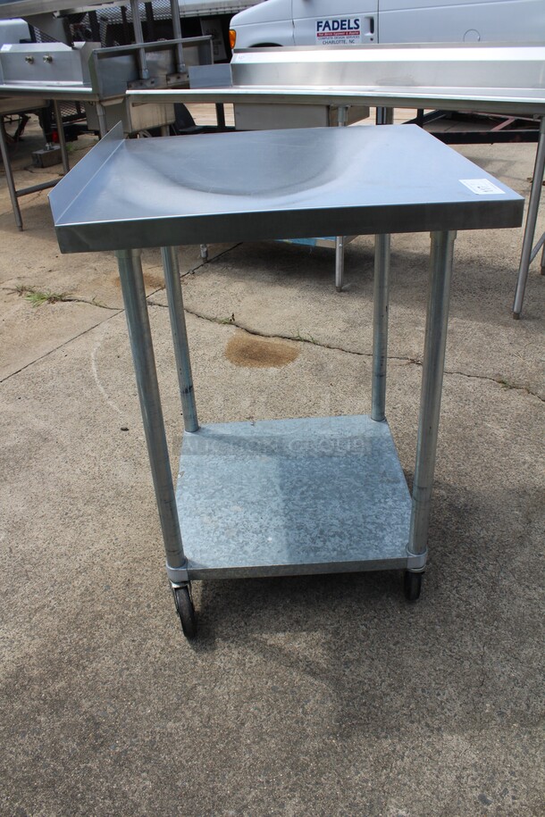 WOW! Duke Manufacturing   Commercial Stainless Steel Work Table With Galvanized Under Shelf On Commercial Casters. 28x30x41.5 - Image 5 of 5