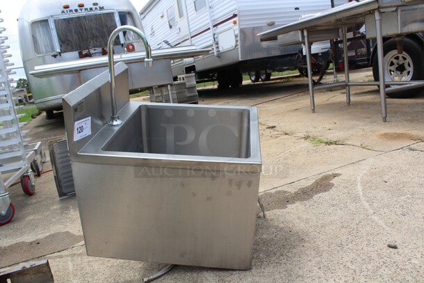 FABULOUS! S.S.P.Inc. Commercial Stainless Steel Hands Free Sink With Knee Valve And Faucet. 18x20x29 - Image 6 of 6