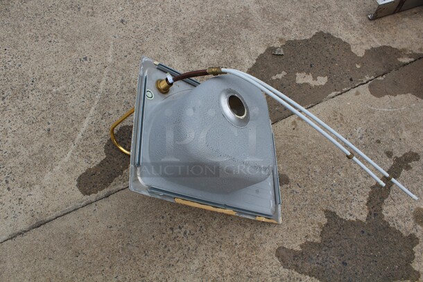 GREAT! Commercial Stainless Steel Wall Mount Hand Sink With Gold Faucet. 15x21x22 - Image 2 of 2