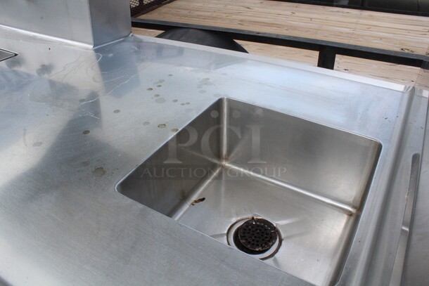 WOW! Commercial Stainless Steel Table With Sink And Drain Board Sink And Overhead Shelf. 81x36.5x59.25 - Image 3 of 7