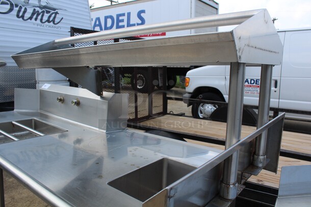 WOW! Commercial Stainless Steel Table With Sink And Drain Board Sink And Overhead Shelf. 81x36.5x59.25 - Image 4 of 7