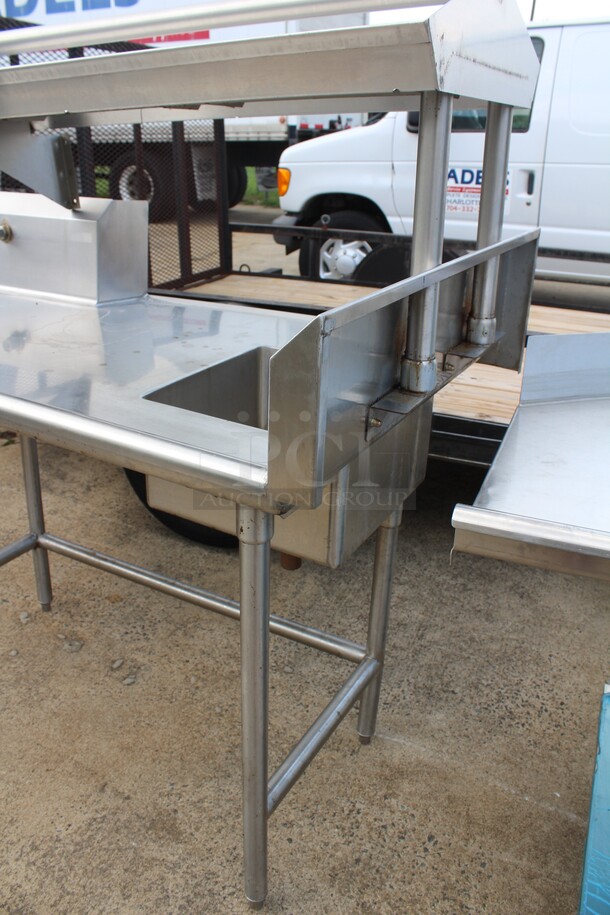 WOW! Commercial Stainless Steel Table With Sink And Drain Board Sink And Overhead Shelf. 81x36.5x59.25 - Image 5 of 7