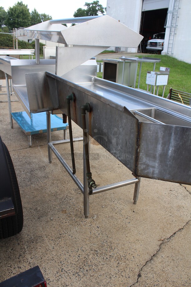 WOW! Commercial Stainless Steel Table With Sink And Drain Board Sink And Overhead Shelf. 81x36.5x59.25 - Image 7 of 7