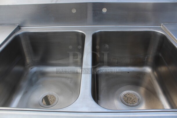TERRIFIC! Eagle Model 314-18-2-24 Commercial Stainless Steel Two Compartment Sink With Double Drainboards. 87.5x32x43 - Image 2 of 4