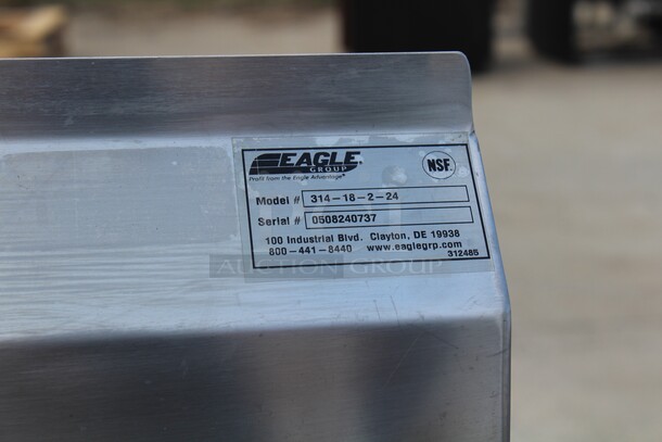 TERRIFIC! Eagle Model 314-18-2-24 Commercial Stainless Steel Two Compartment Sink With Double Drainboards. 87.5x32x43 - Image 3 of 4