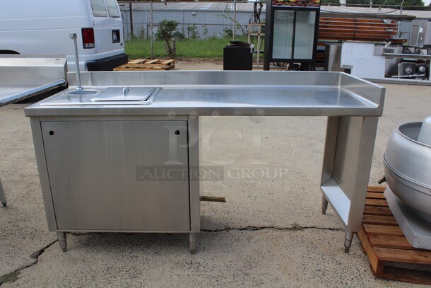 WOW! Commercial Stainless Steel Work Table With Covered Sink. 72x25x40