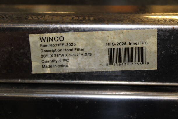 4 TIMES YOUR BID! 4 Winco Model HFS-2025 Commercial Hood Filters 25x20x1.5 - Image 2 of 2